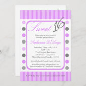 12x18 Lila Polka Dot Sweet 16 Geburtstag Einladung (Vorne/Hinten)
