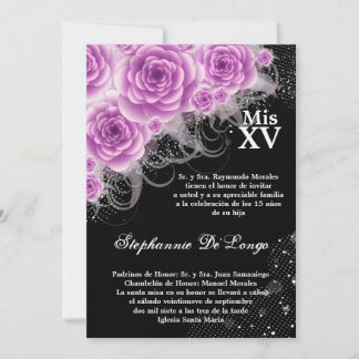 12x18 Lila Rose Quinceanera Geburtstag Einladung