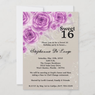 12x18 Lila Rose Sweet 16 Birthday Einladung