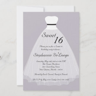 12x18 Lilac Dress Sweet 16 Geburtstag Einladung