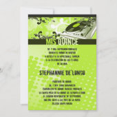 12x18 Lime Green DJ Turntable Quinceanera Einladun Einladung (Vorderseite)