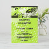 12x18 Lime Green DJ Turntable Quinceanera Einladun Einladung (Stehend Vorderseite)