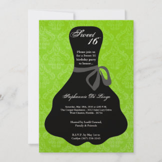 12x18 Lime Green Dress Sweet 16 Geburtstag Einladu Einladung