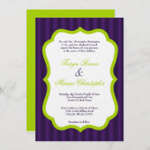 12x18 Lime Green & Lila Linen Hochzeitseinladung Einladung (Vorne/Hinten)