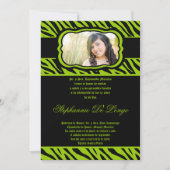 12x18 Lime Green Zebra Print Quinceanera Einladung (Vorderseite)
