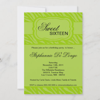 12x18 Limon Zebra Print Geburtstagsparty Einladung