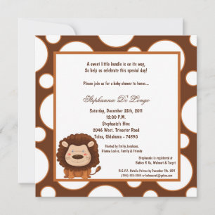 12x18 Lion Pok-a-Dot Babydusche Einladung