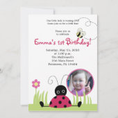 12x18 Little Ladybug *FOTO* Frühjahr Geburtstag Einladung (Vorderseite)