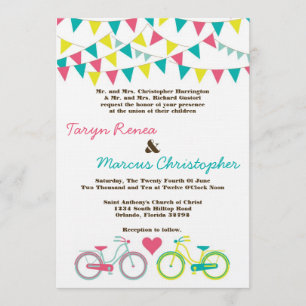 12x18 Lovers Bike Bicycle Carniva Hochzeit Einladu Einladung