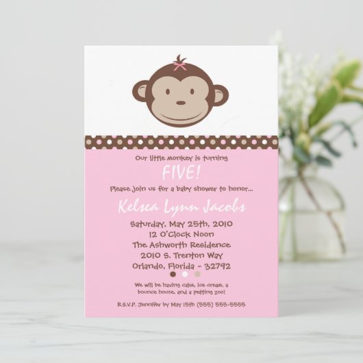 12x18 Mädchen-moderne Einladung (Stehend Vorderseite)