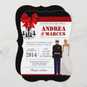 12x18 Marine Hispanic Uniform Wedding Einladung (Vorne/Hinten)