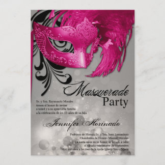 12x18 Maskerade Quinceanera Geburtstags-Einladung Einladung