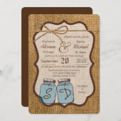 12x18 Mason Jar Burlap Country Wedding Einladung (Vorne/Hinten)
