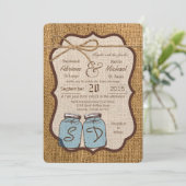 12x18 Mason Jar Burlap Country Wedding Einladung (Stehend Vorderseite)