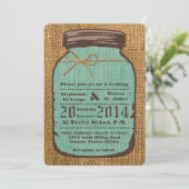 12x18 Mason Jar Burlap Country Wedding Einladung (Stehend Vorderseite)