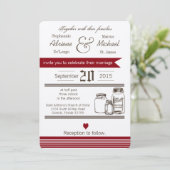 12x18 Mason Jar Country Rustic Wedding Einladung (Stehend Vorderseite)