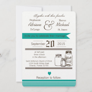 12x18 Mason Jar Country Rustic Wedding Einladung
