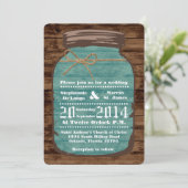 12x18 Mason Jar Wood Country Rust Einladung Hochze (Stehend Vorderseite)