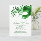 12x18 Masquerade Maske 15 Quinceanera Ball Einladu Einladung (Stehend Vorderseite)