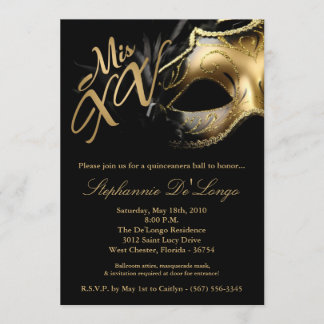 12x18 Masquerade Maske 15 Quinceanera Ball Einladu Einladung