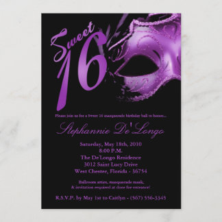 12x18 Masquerade Maske Sweet 16 Geburtstag Einladu Einladung