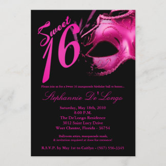 12x18 Masquerade Maske Sweet 16 Geburtstag Einladu Einladung