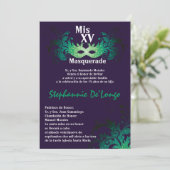 12x18 Masquerade Quinceanera Birthday Einladung (Stehend Vorderseite)