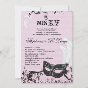 12x18 Masquerade Quinceanera Birthday Einladung