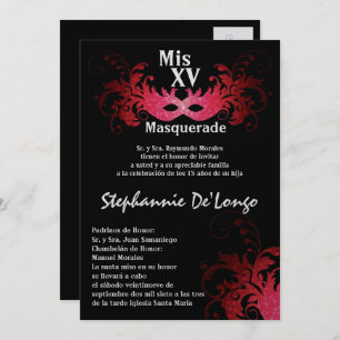 12x18 Masquerade Quinceanera Birthday Einladung