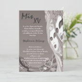 12x18 Masquerade Quinceanera Birthday Einladung (Stehend Vorderseite)