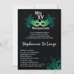 12x18 Masquerade Quinceanera Birthday Einladung