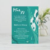 12x18 Masquerade Quinceanera Birthday Einladung (Stehend Vorderseite)