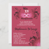 12x18 Masquerade Quinceanera Birthday Einladung (Vorderseite)