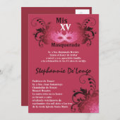 12x18 Masquerade Quinceanera Birthday Einladung (Vorne/Hinten)
