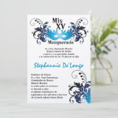 12x18 Masquerade Quinceanera Birthday Einladung (Stehend Vorderseite)