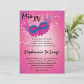 12x18 Masquerade Quinceanera Birthday Einladung (Stehend Vorderseite)