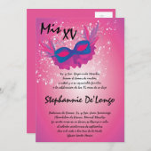 12x18 Masquerade Quinceanera Birthday Einladung (Vorne/Hinten)