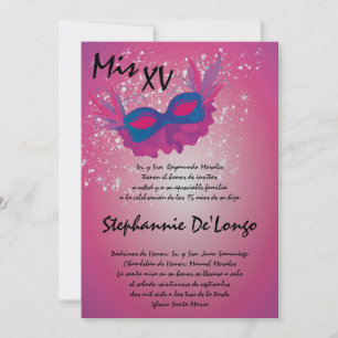 12x18 Masquerade Quinceanera Birthday Einladung