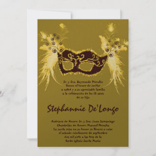12x18 Masquerade Quinceanera Birthday Einladung