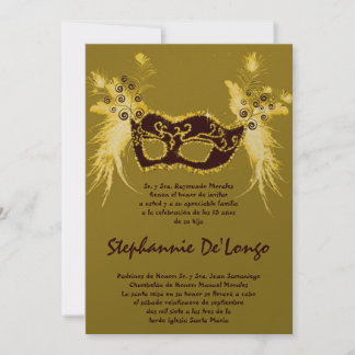 12x18 Masquerade Quinceanera Birthday Einladung