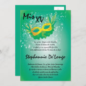 12x18 Masquerade Quinceanera Birthday Einladung (Vorne/Hinten)