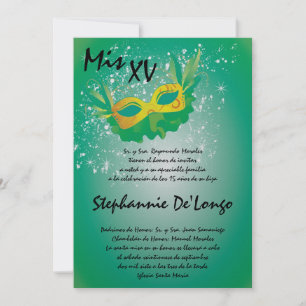 12x18 Masquerade Quinceanera Birthday Einladung