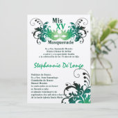 12x18 Masquerade Quinceanera Birthday Einladung (Stehend Vorderseite)