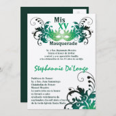 12x18 Masquerade Quinceanera Birthday Einladung (Vorne/Hinten)