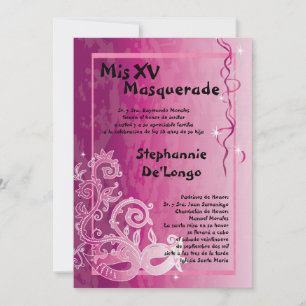 12x18 Masquerade Quinceanera Birthday Einladung