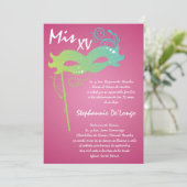 12x18 Masquerade Quinceanera Birthday Einladung (Stehend Vorderseite)