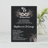 12x18 Masquerade Quinceanera Birthday Einladung (Stehend Vorderseite)