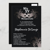 12x18 Masquerade Quinceanera Birthday Einladung (Vorne/Hinten)
