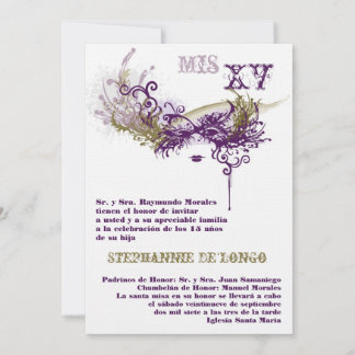 12x18 Masquerade Quinceanera Birthday Einladung