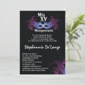 12x18 Masquerade Quinceanera Birthday Einladung (Stehend Vorderseite)